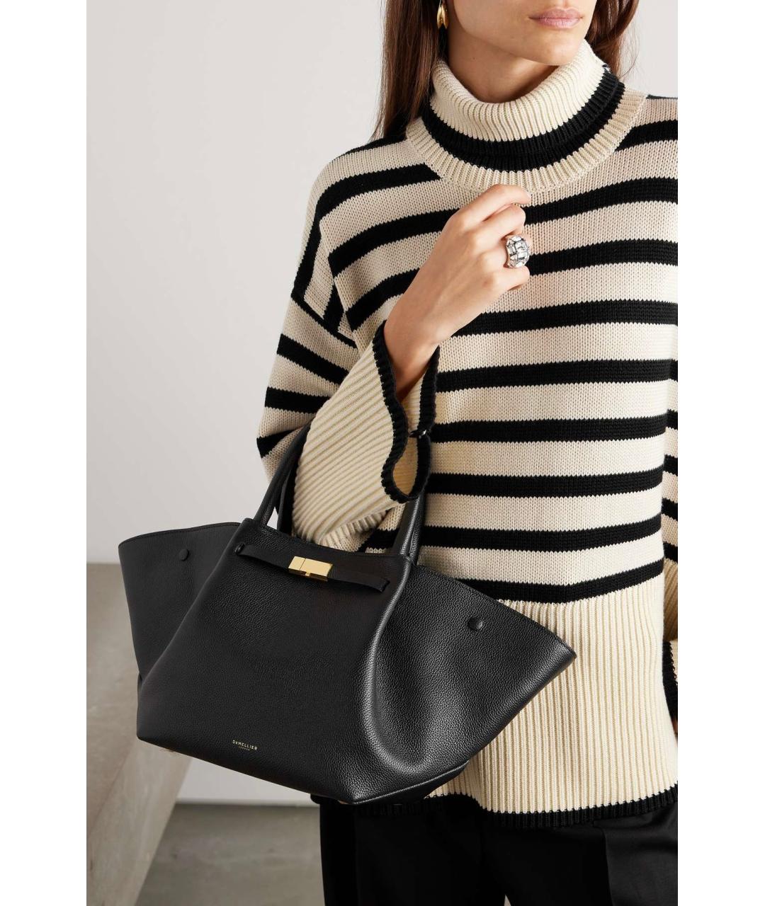 DEMELLIER Черная кожаная сумка тоут, фото 3