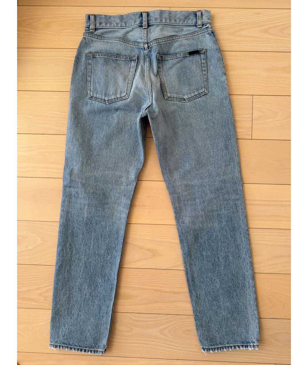 SAINT LAURENT Голубые хлопковые джинсы слим, фото 2