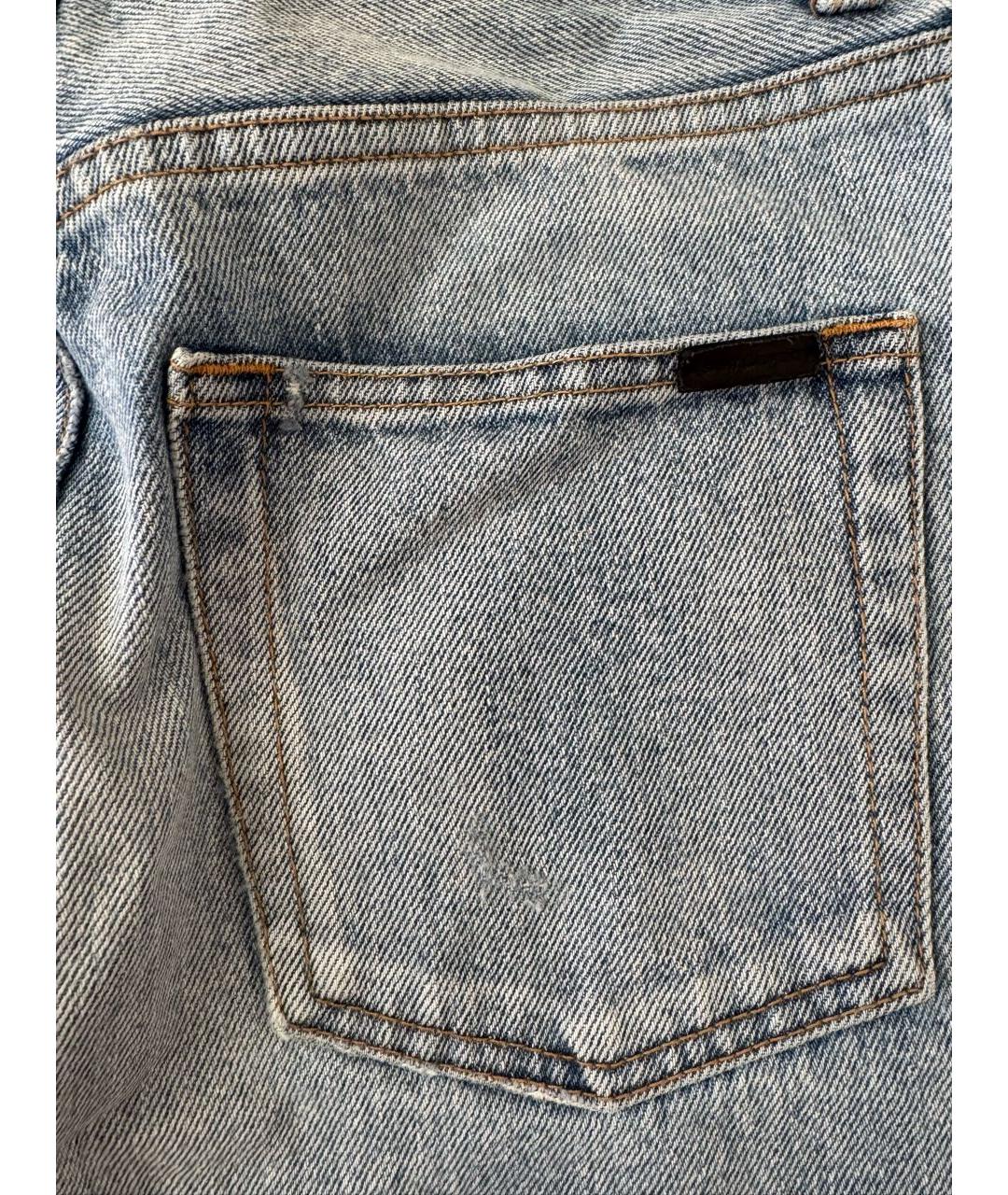 SAINT LAURENT Голубые хлопковые джинсы слим, фото 4