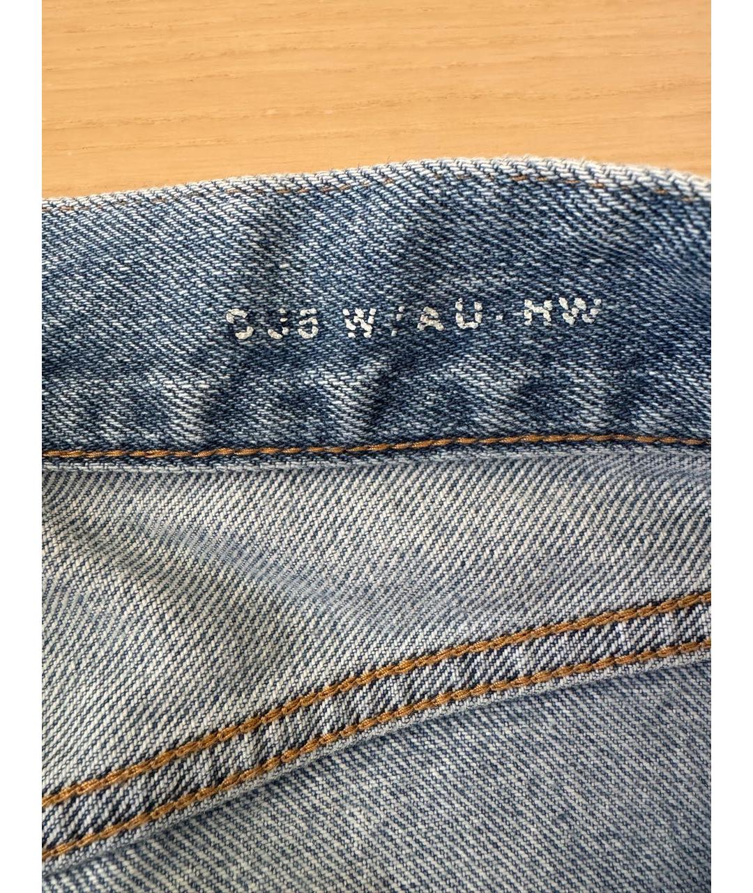 SAINT LAURENT Голубые хлопковые джинсы слим, фото 5