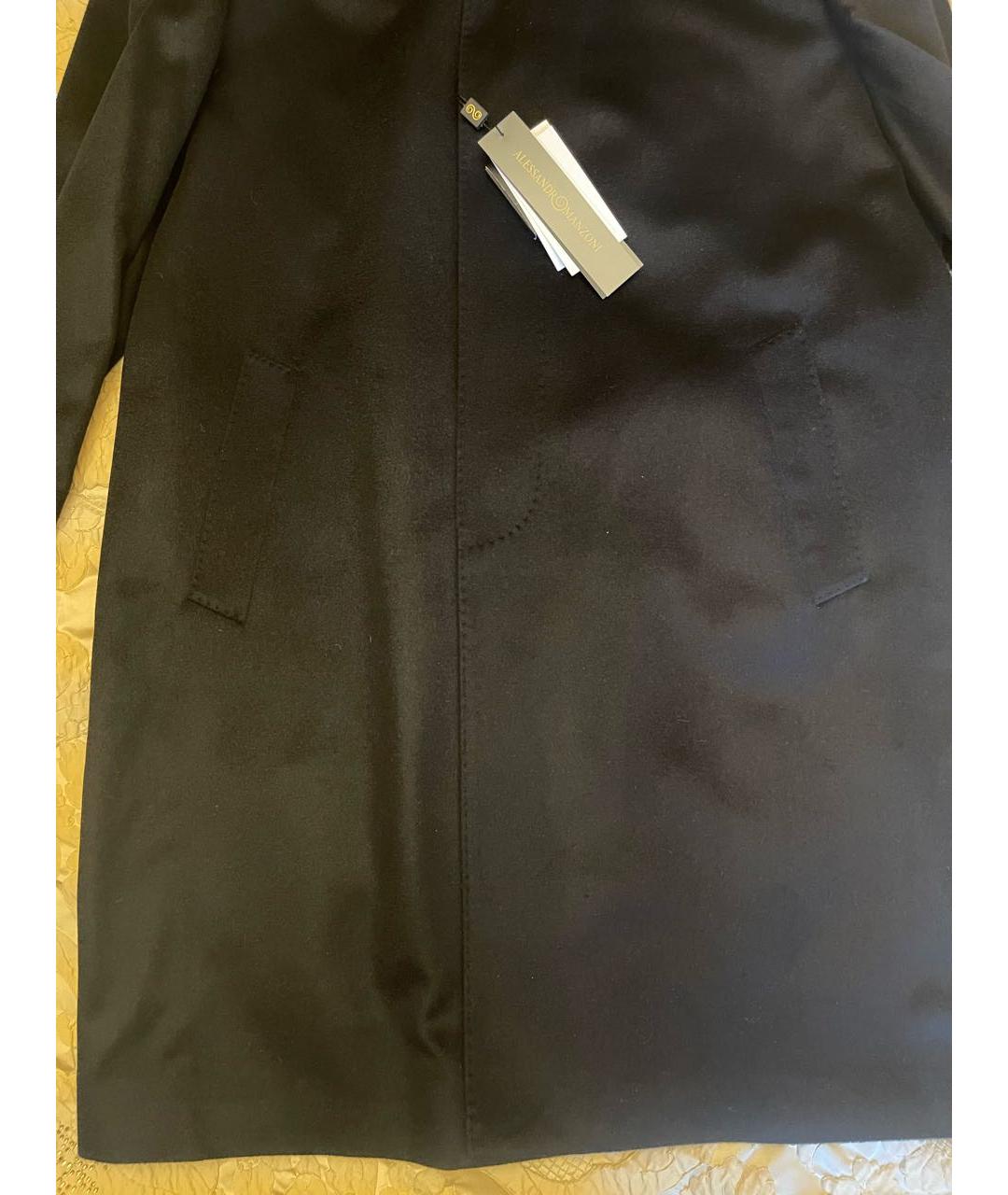 MANZONI 24 Черное кашемировое пальто, фото 3