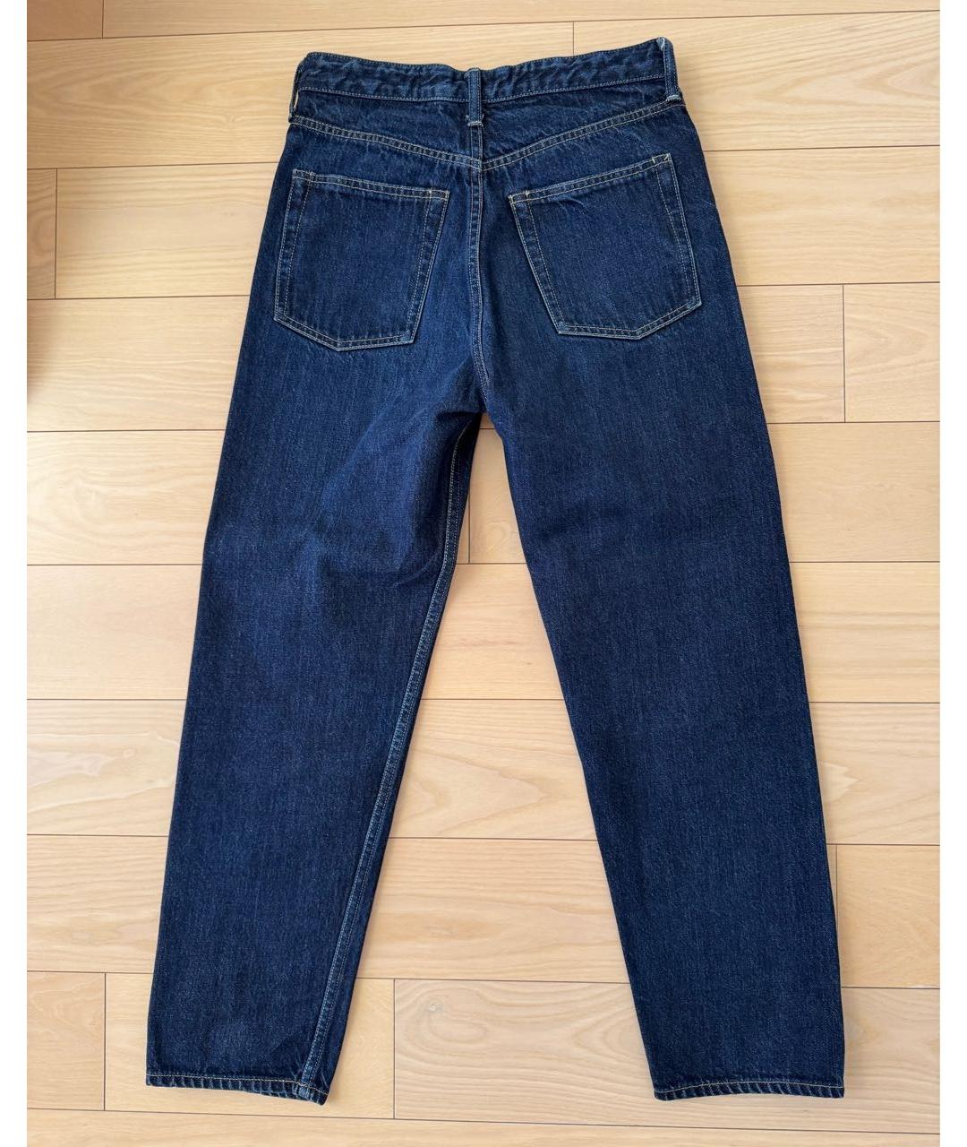 JIL SANDER Темно-синие хлопковые прямые джинсы, фото 2