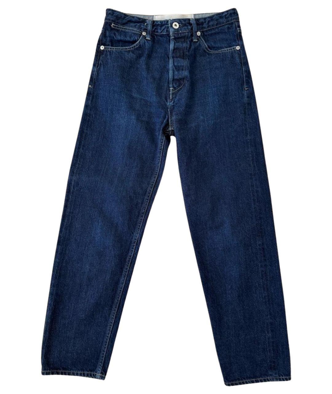 JIL SANDER Темно-синие хлопковые прямые джинсы, фото 1