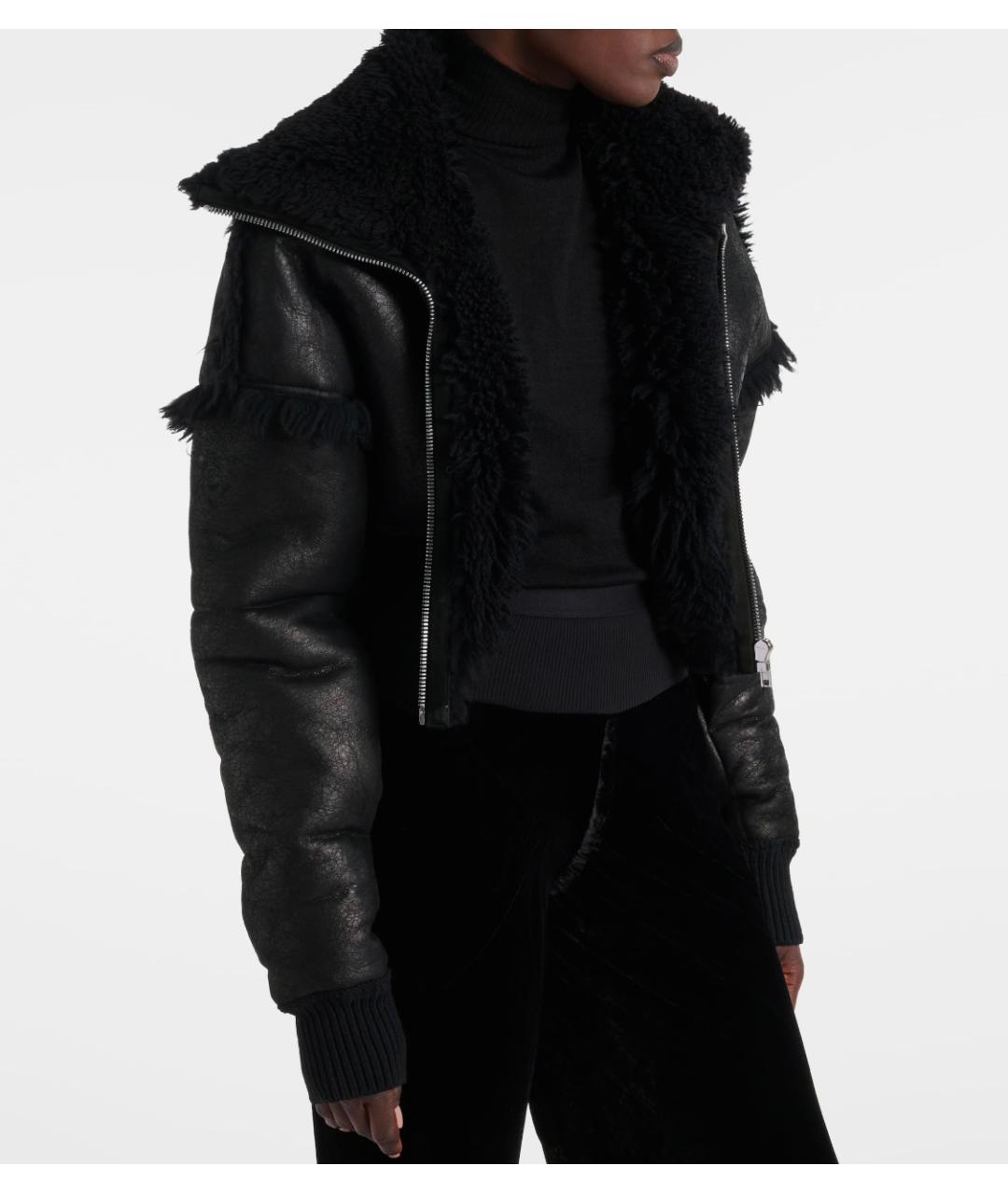 RICK OWENS Черная кожаная дубленка, фото 3