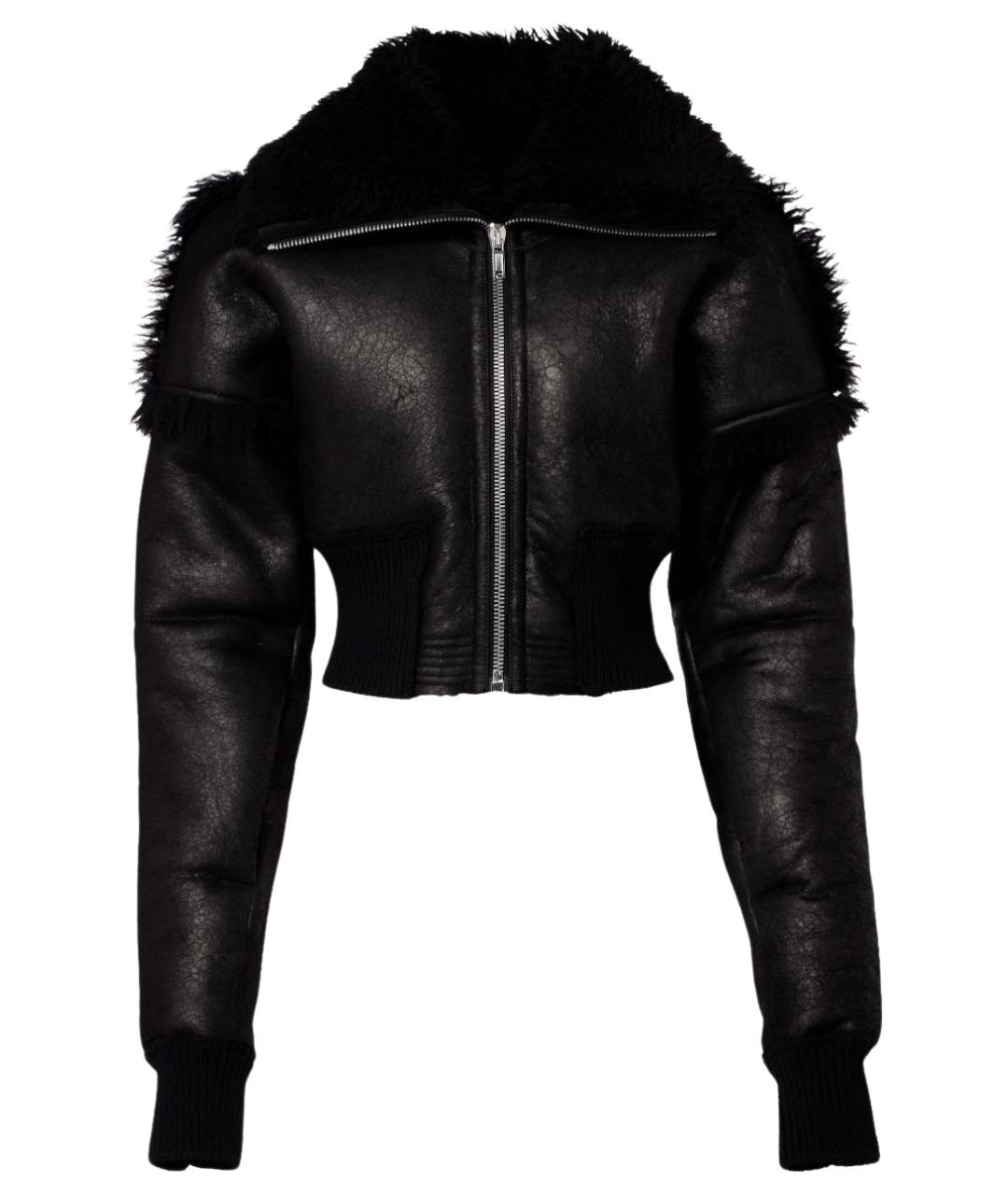 RICK OWENS Черная кожаная дубленка, фото 1