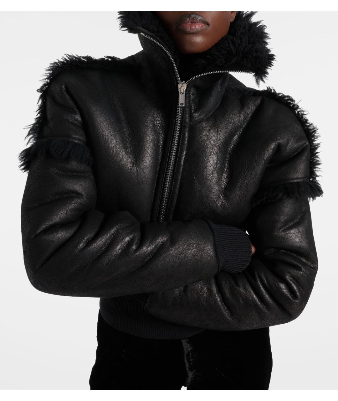 RICK OWENS Черная кожаная дубленка, фото 2