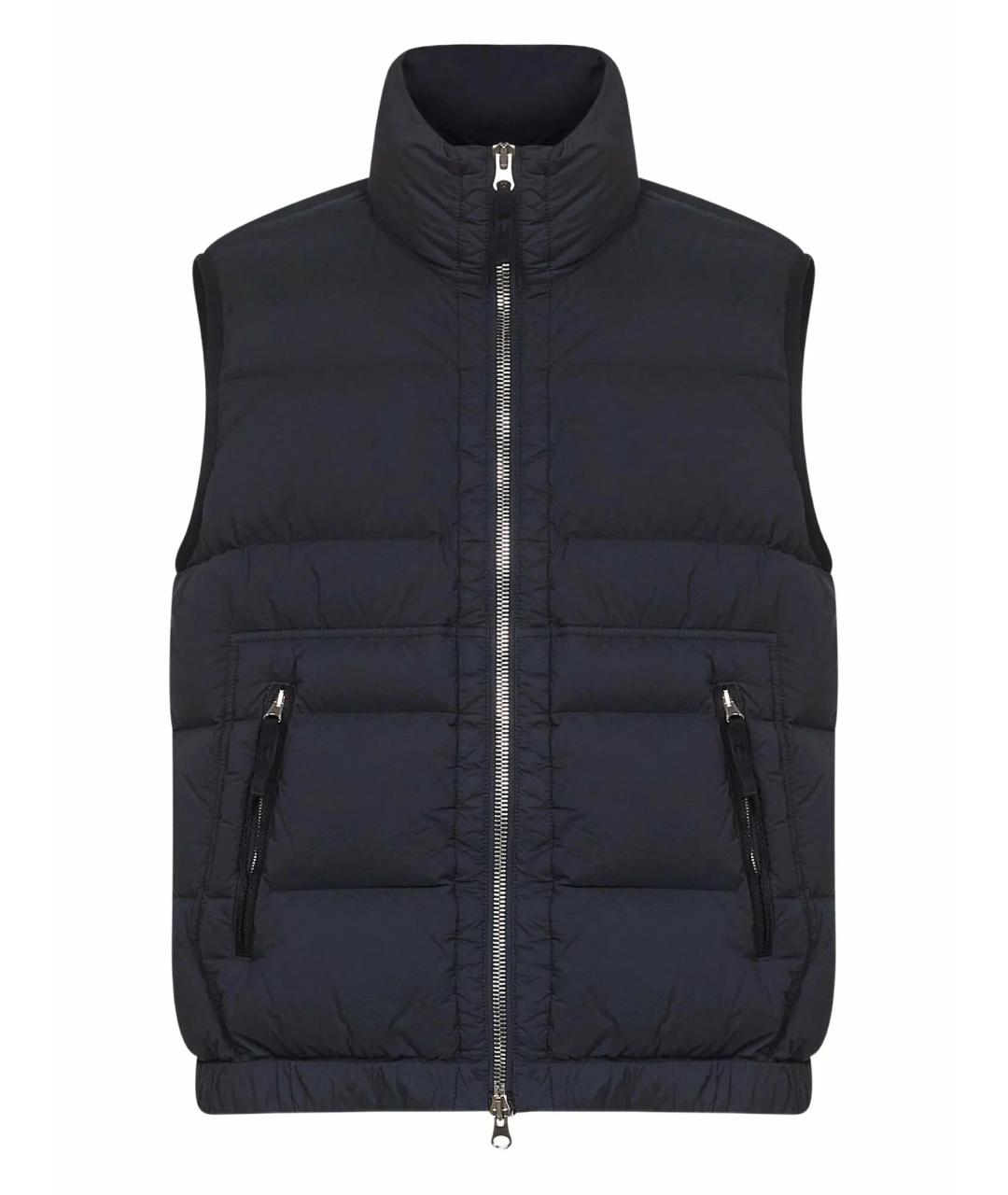 STONE ISLAND Темно-синий полиэстеровый жилет, фото 1
