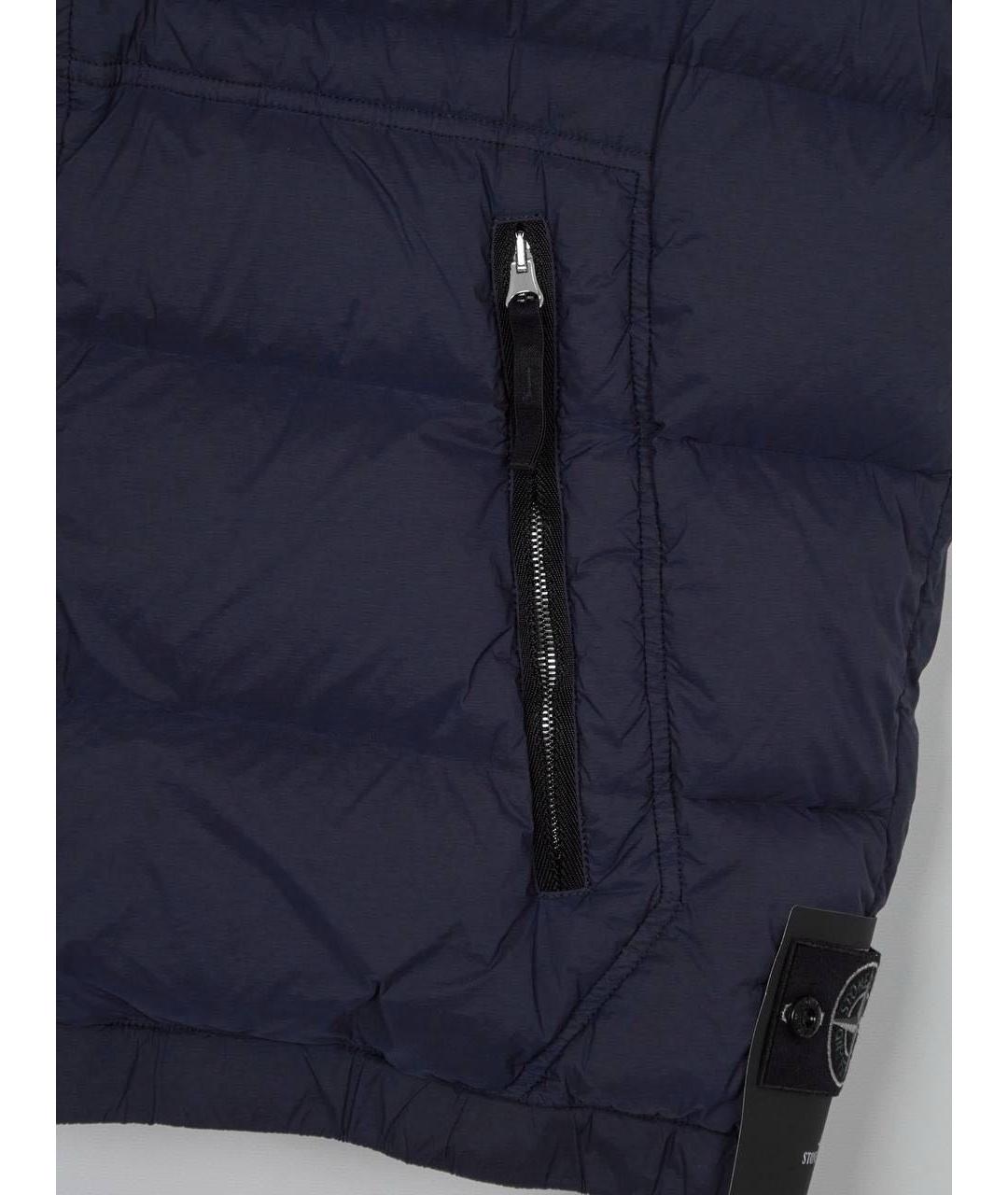 STONE ISLAND Темно-синий полиэстеровый жилет, фото 7