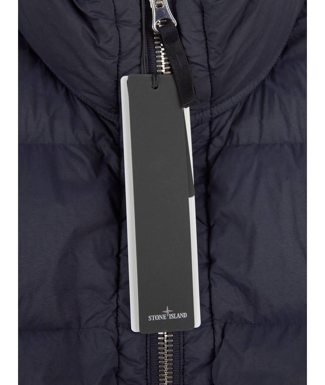 STONE ISLAND Темно-синий полиэстеровый жилет, фото 3