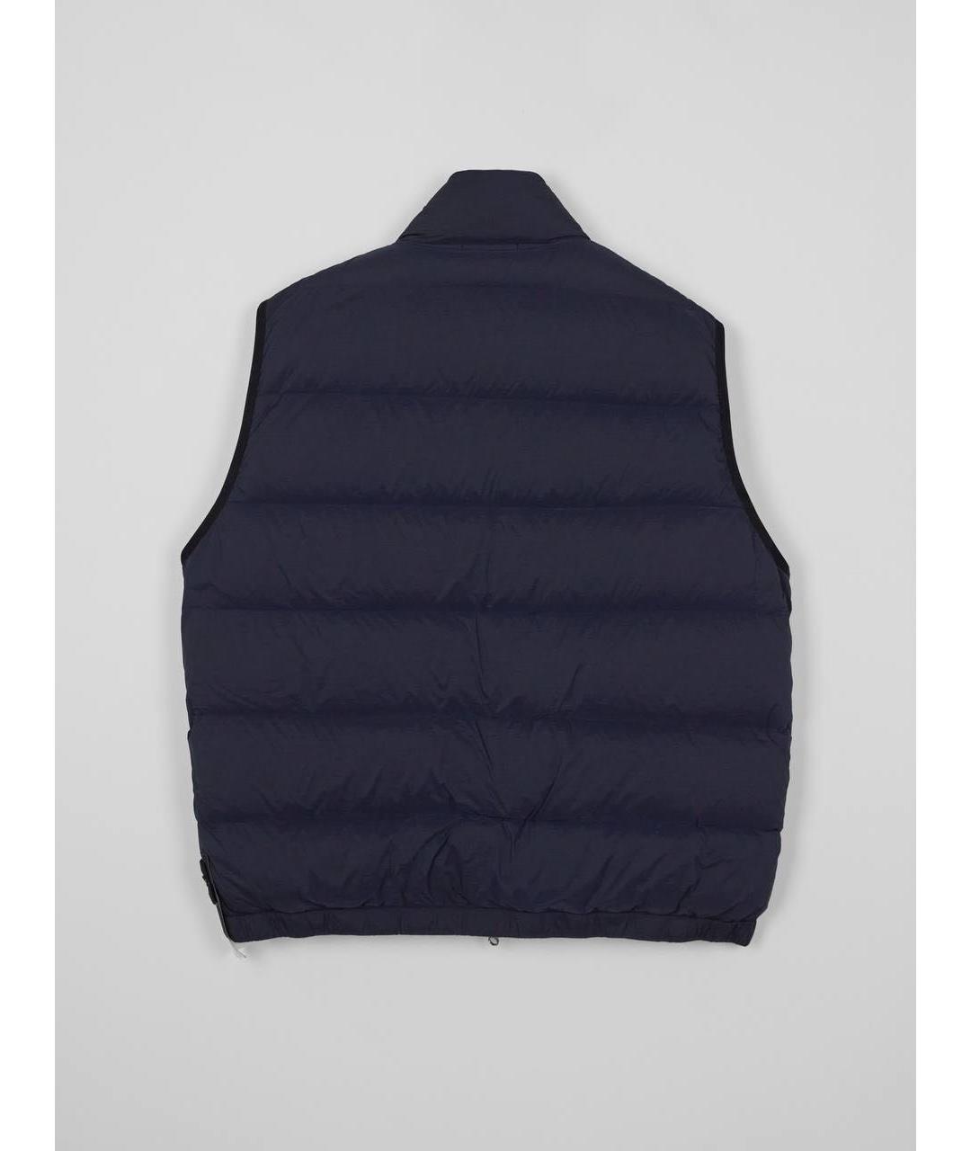 STONE ISLAND Темно-синий полиэстеровый жилет, фото 2