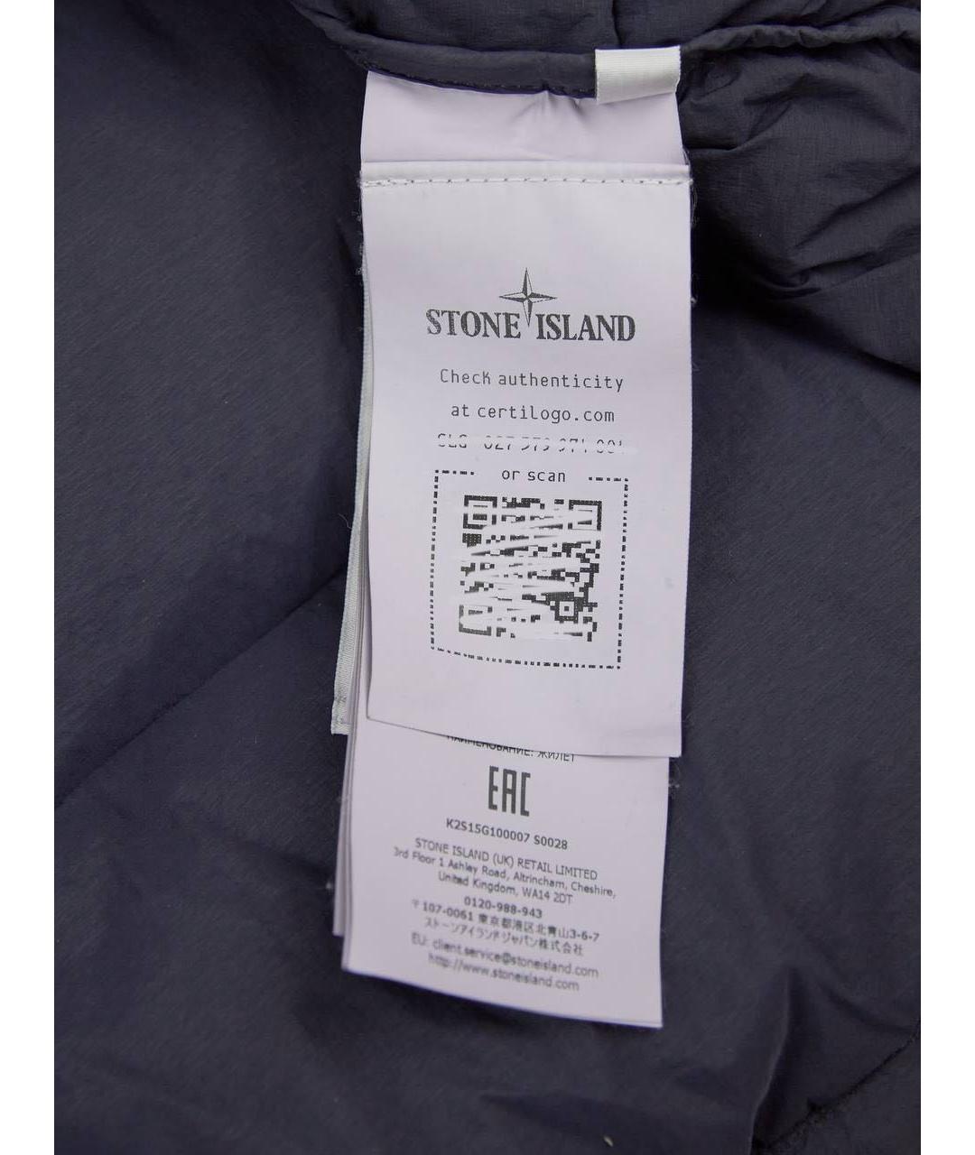 STONE ISLAND Темно-синий полиэстеровый жилет, фото 5