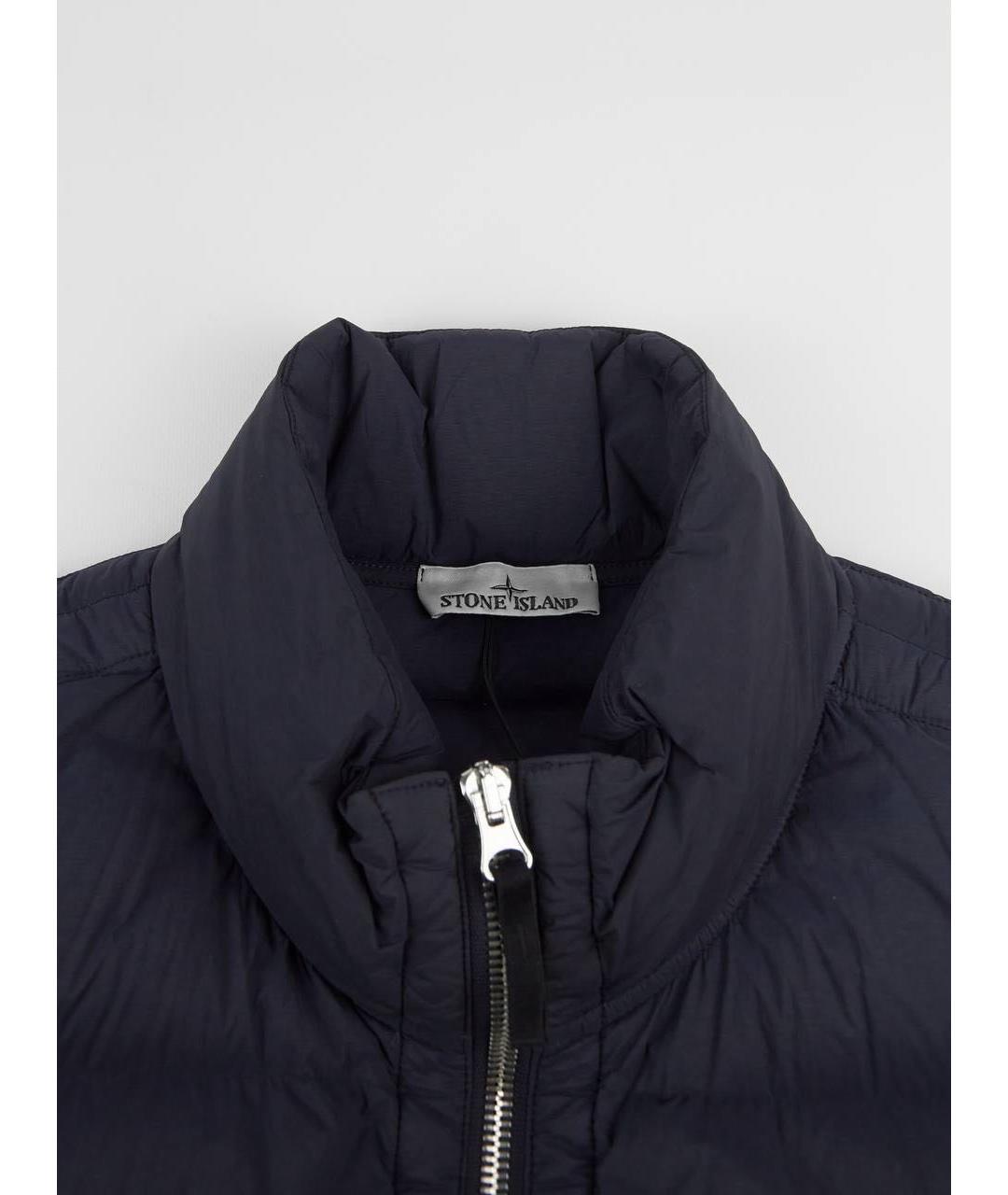 STONE ISLAND Темно-синий полиэстеровый жилет, фото 8
