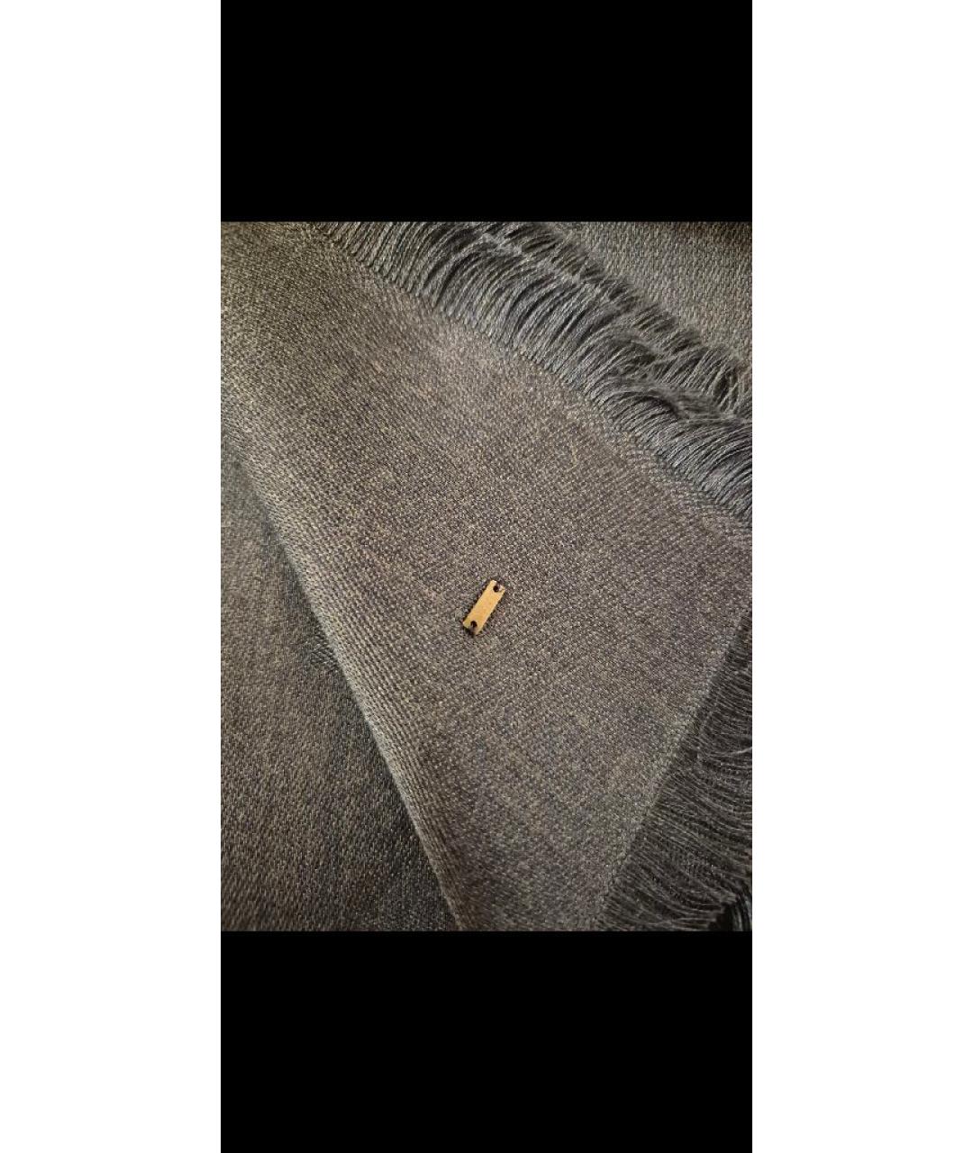 SAINT LAURENT Темно-синий шелковый платок, фото 4