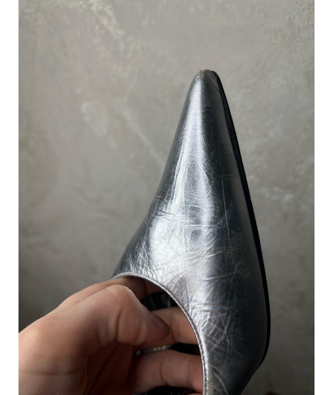 DOLCE&GABBANA Серебряные кожаные туфли, фото 7