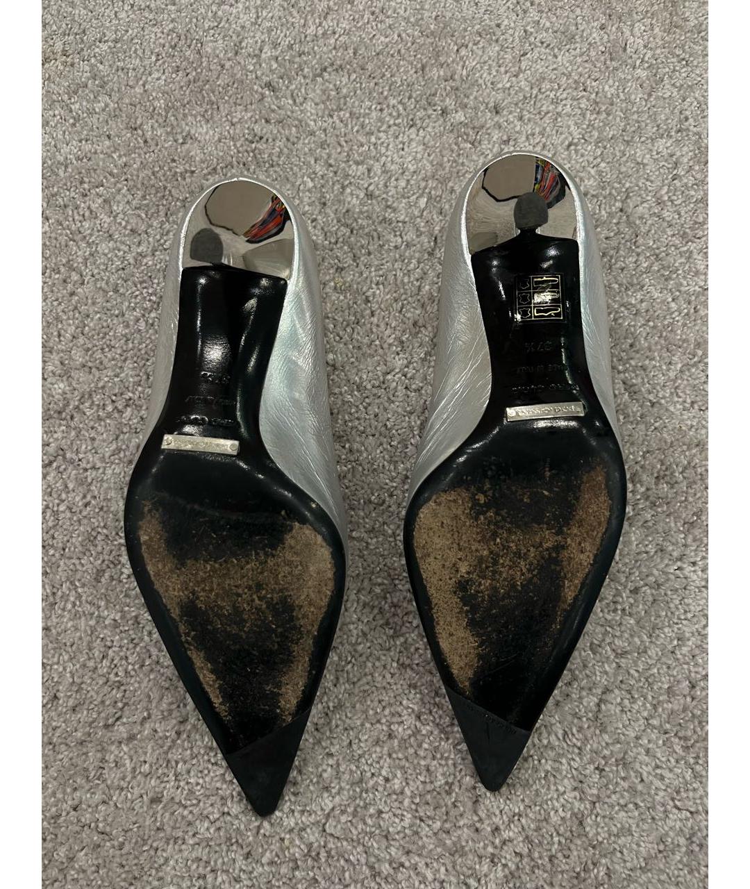 DOLCE&GABBANA Серебряные кожаные туфли, фото 4