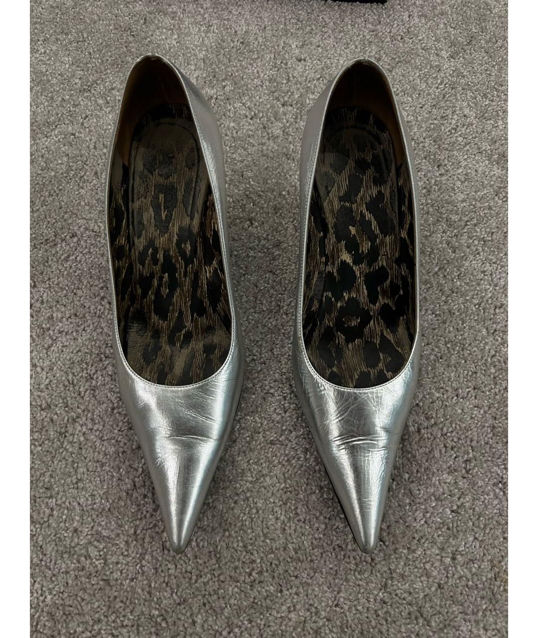 DOLCE&GABBANA Серебряные кожаные туфли, фото 3