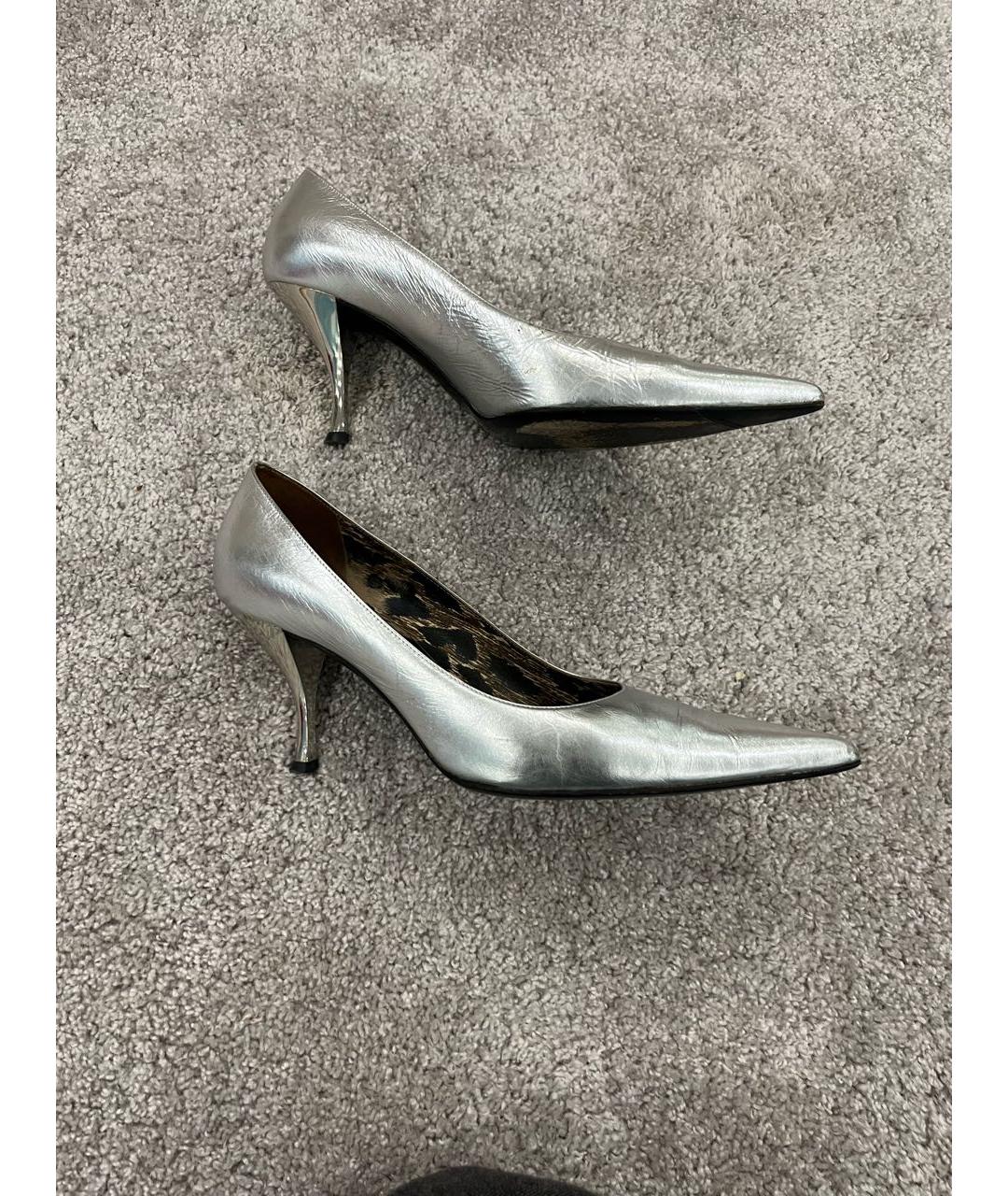 DOLCE&GABBANA Серебряные кожаные туфли, фото 9