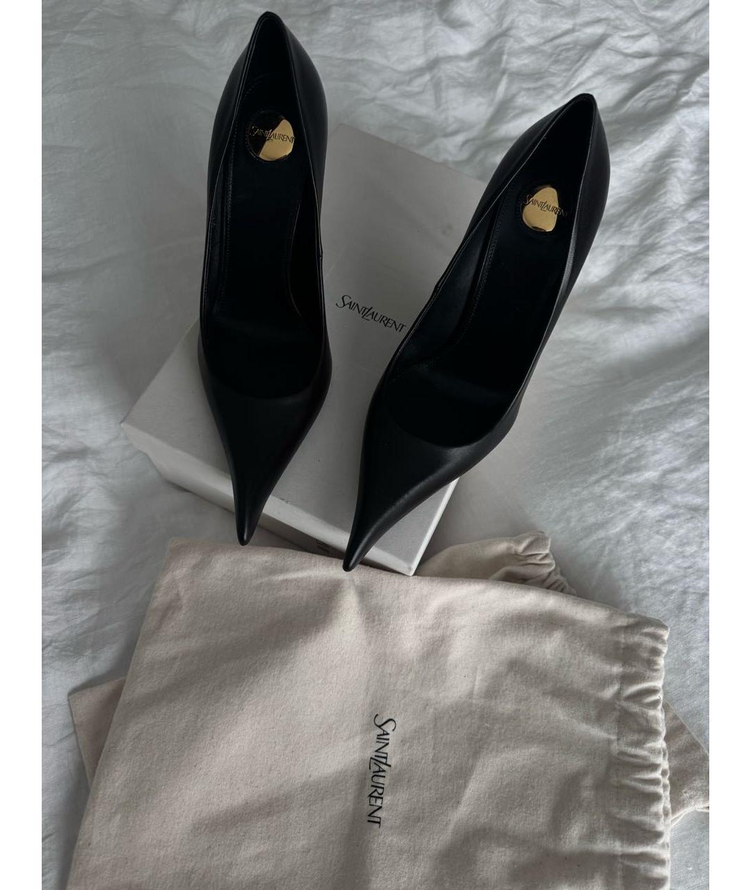 SAINT LAURENT Коричневые кожаные туфли, фото 2