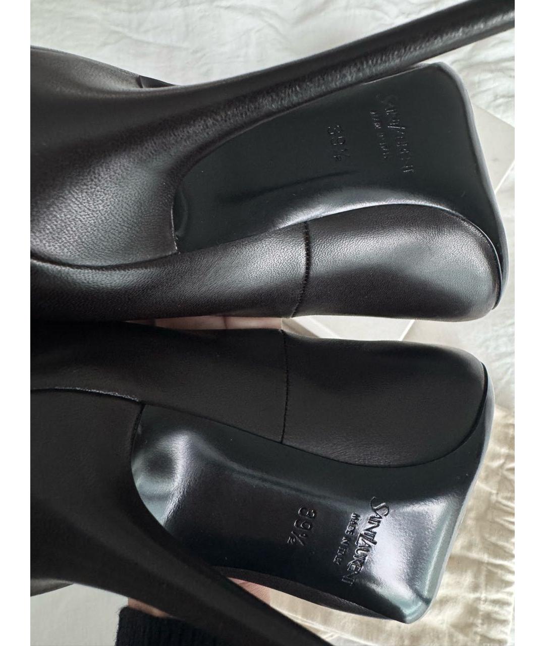 SAINT LAURENT Коричневые кожаные туфли, фото 5