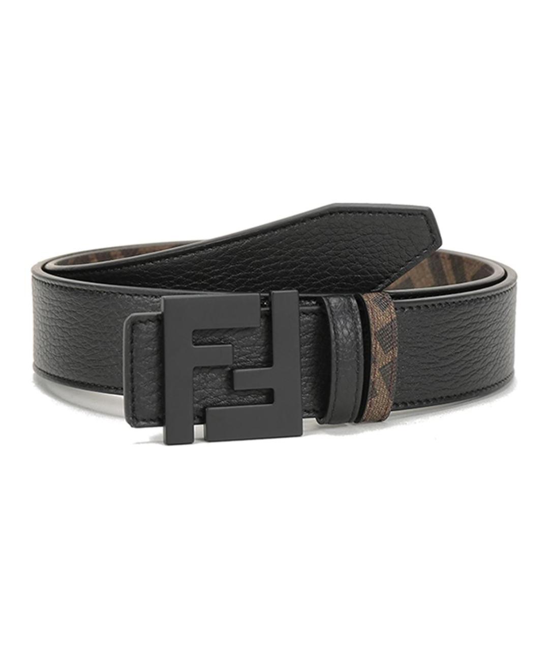 FENDI Черный кожаный ремень, фото 1