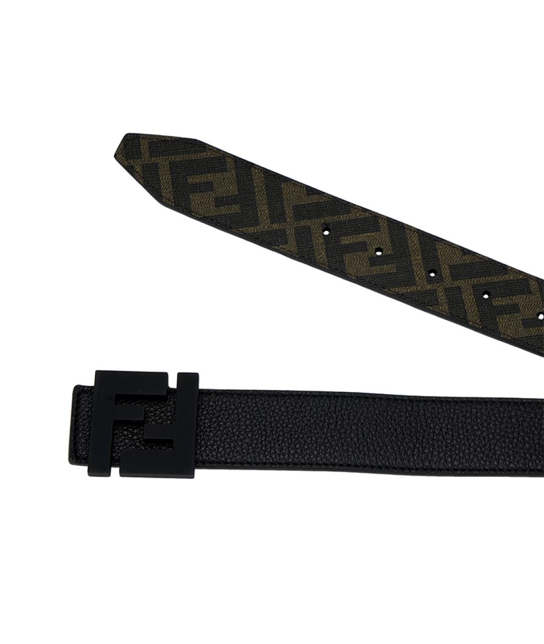 FENDI Черный кожаный ремень, фото 5