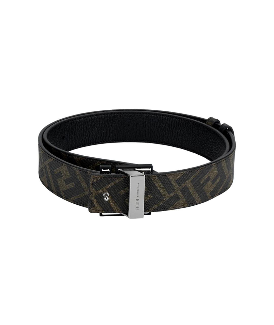 FENDI Черный кожаный ремень, фото 2