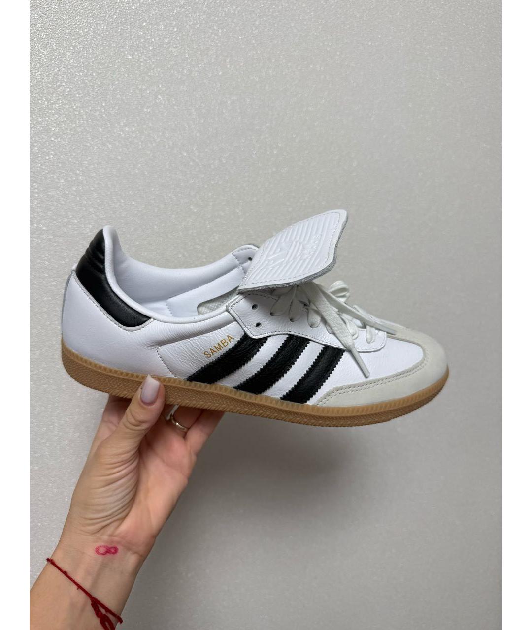 ADIDAS Бежевые кожаные кеды, фото 5