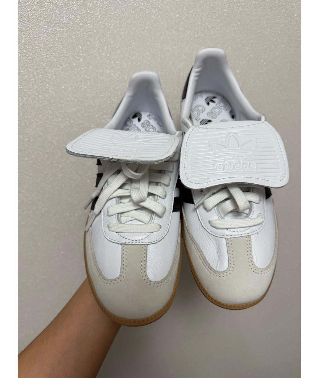 ADIDAS Бежевые кожаные кеды, фото 2