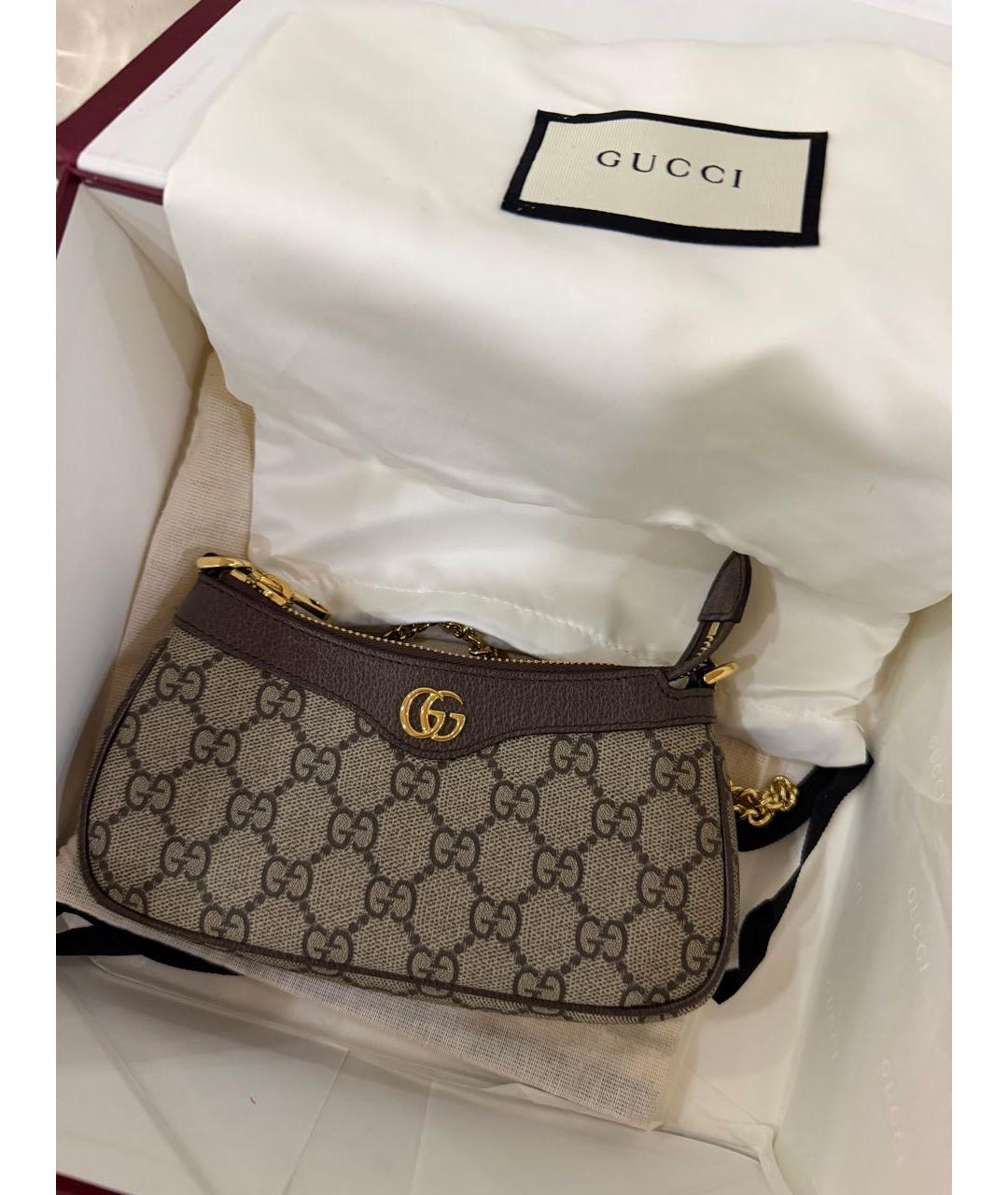 GUCCI Бежевая сумка с короткими ручками, фото 7