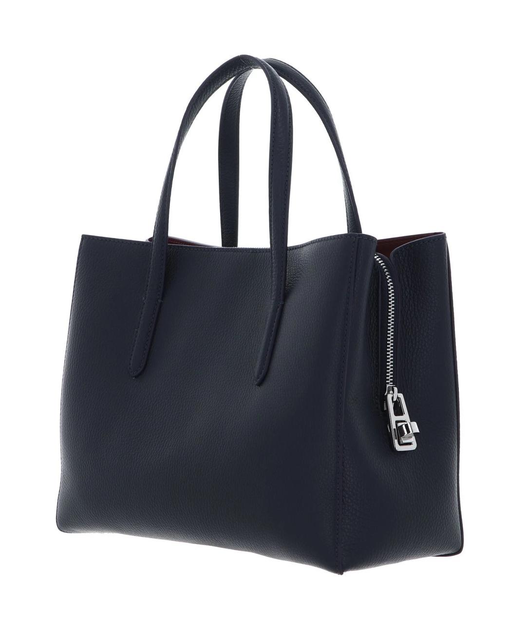 COCCINELLE Темно-синяя кожаная сумка тоут, фото 5