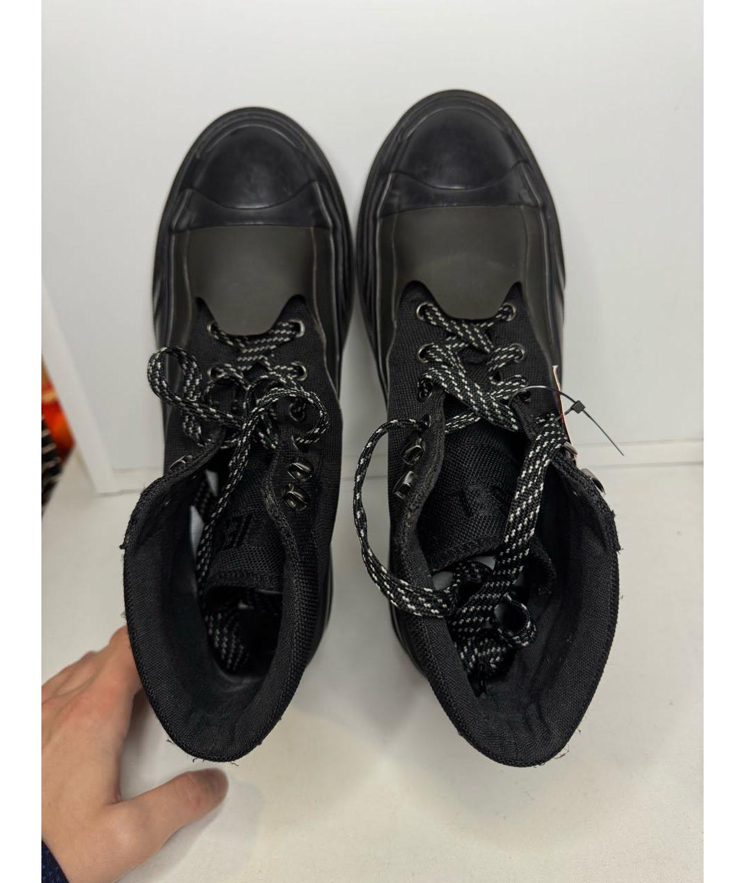 DIESEL Черные текстильные высокие ботинки, фото 4