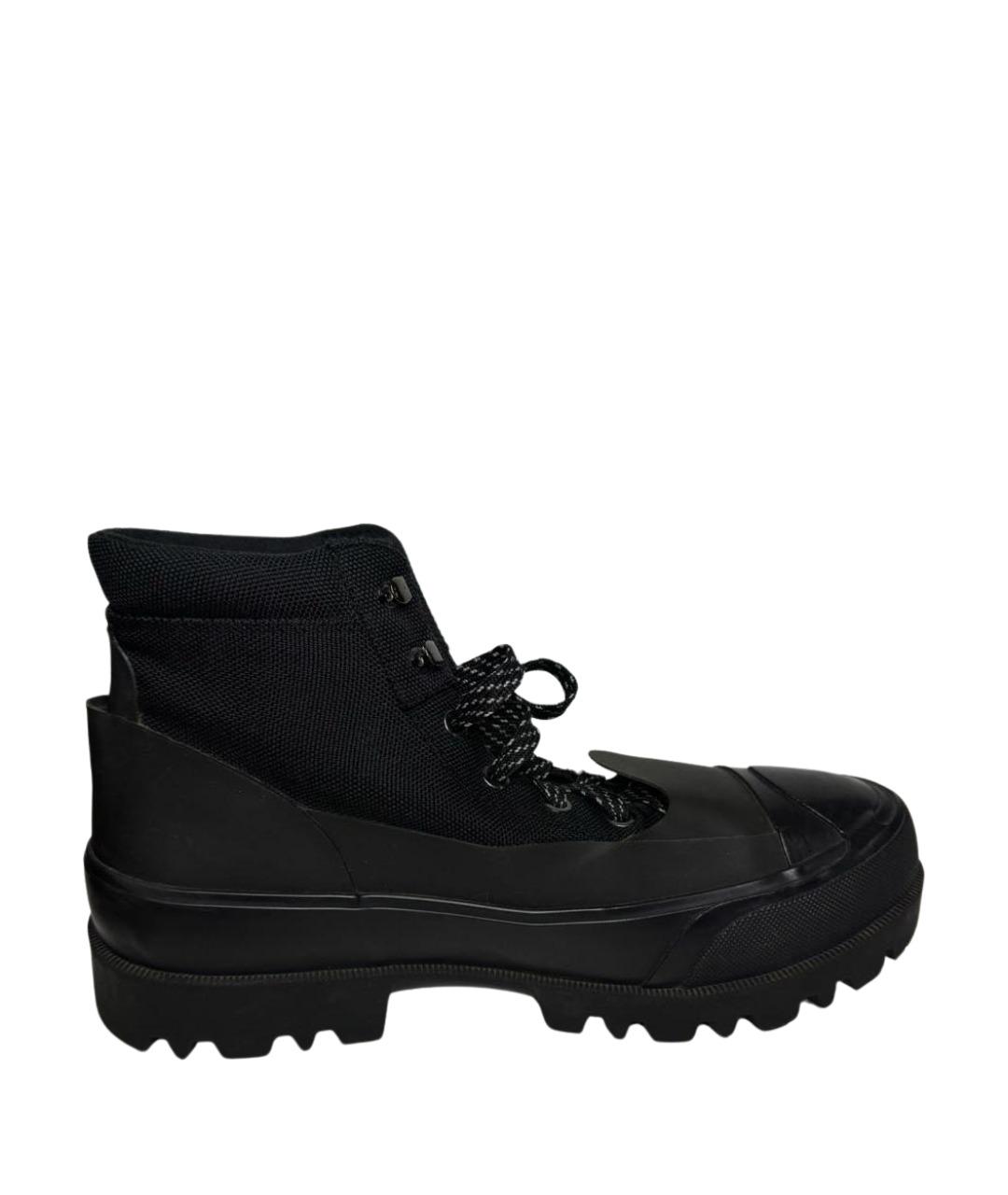 DIESEL Черные текстильные высокие ботинки, фото 1