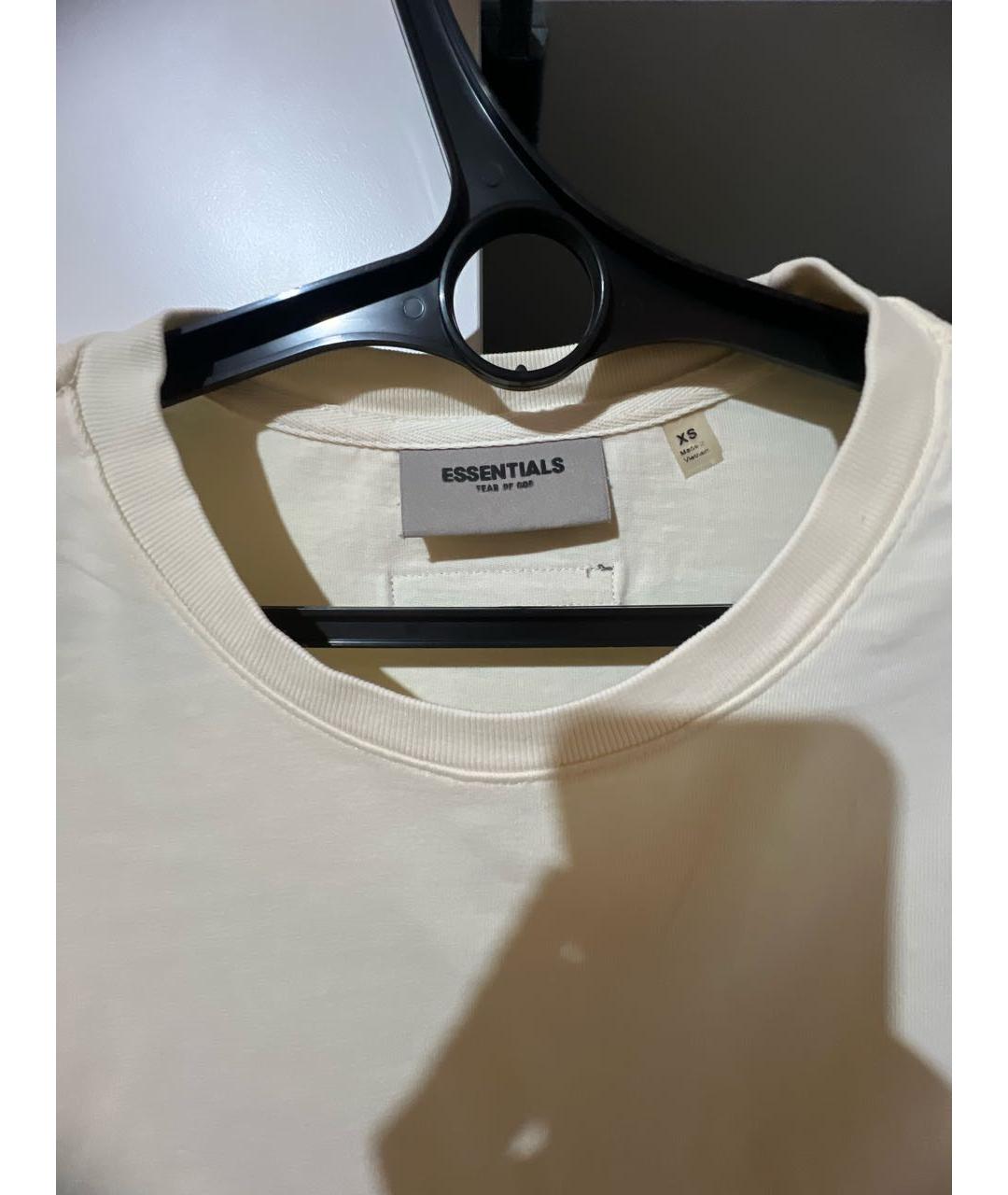 FEAR OF GOD ESSENTIALS Бежевая хлопковая футболка, фото 2