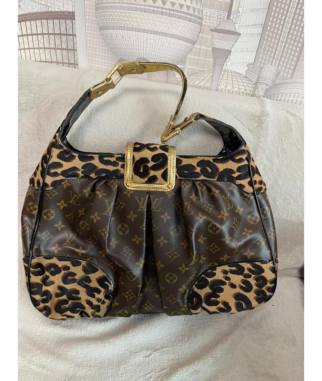 LOUIS VUITTON Коричневая кожаная сумка тоут, фото 3