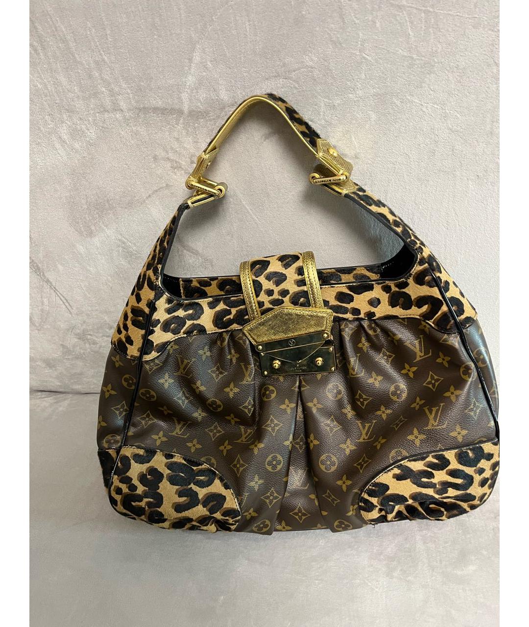 LOUIS VUITTON Коричневая кожаная сумка тоут, фото 5