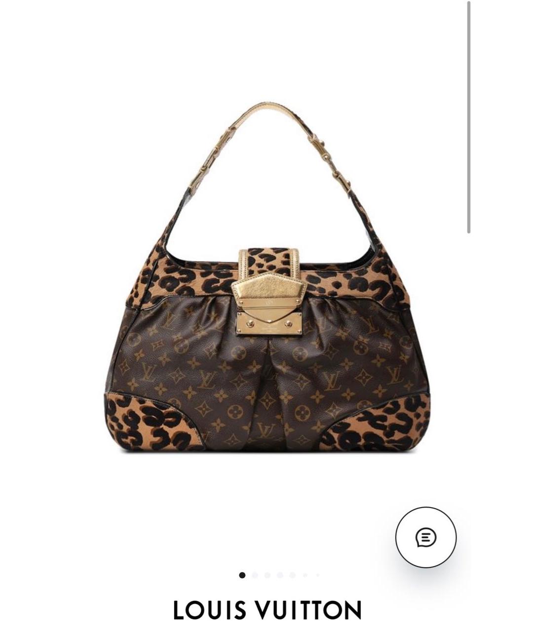 LOUIS VUITTON Коричневая кожаная сумка тоут, фото 6