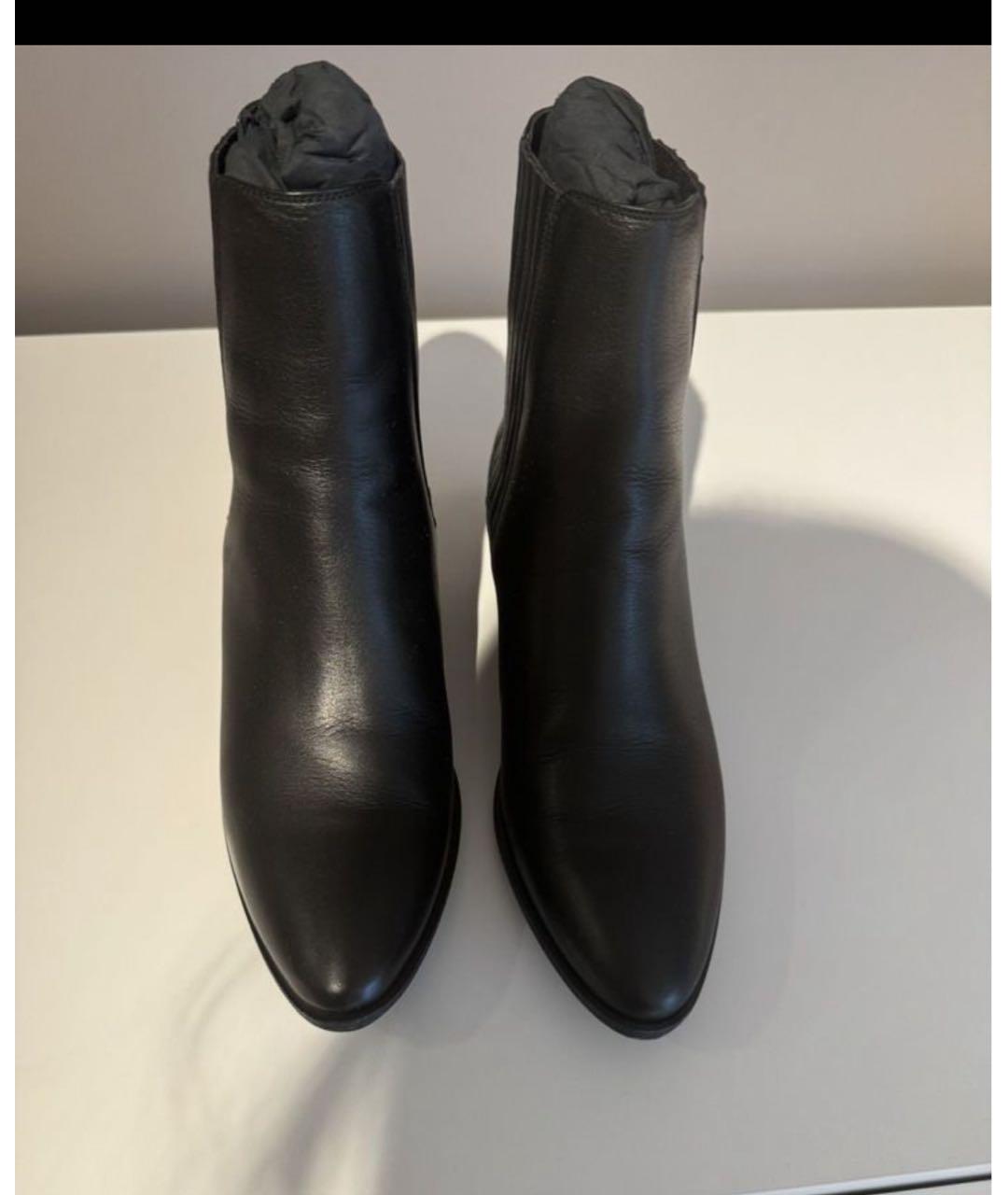 SAINT LAURENT Черные кожаные полусапоги, фото 3