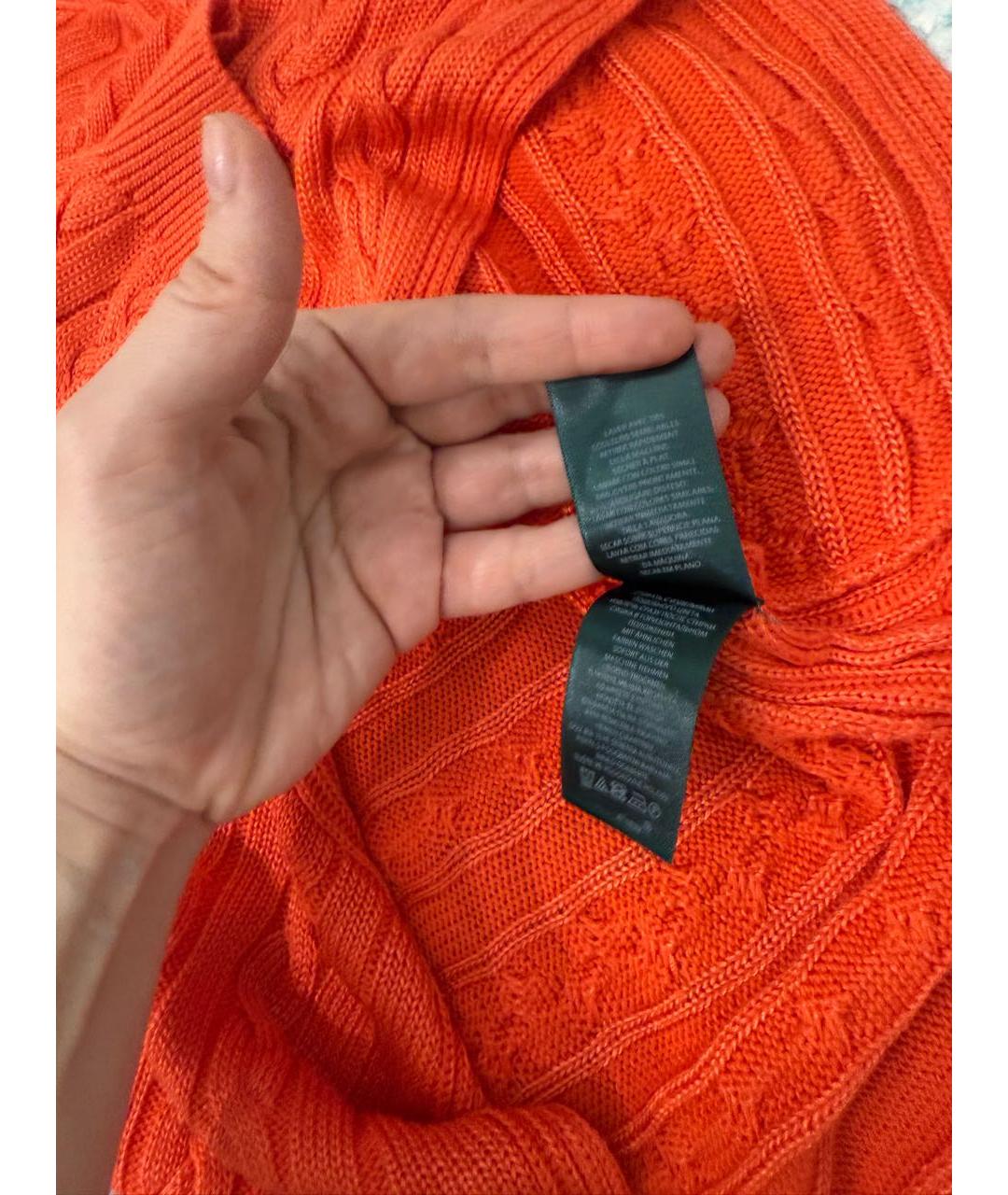 RALPH LAUREN Оранжевый хлопковый джемпер / свитер, фото 5