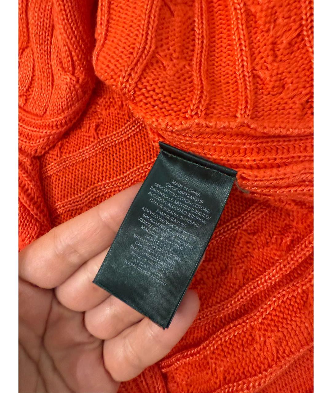 RALPH LAUREN Оранжевый хлопковый джемпер / свитер, фото 4