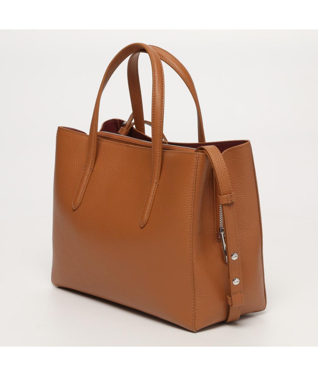 COCCINELLE Коричневая кожаная сумка тоут, фото 2