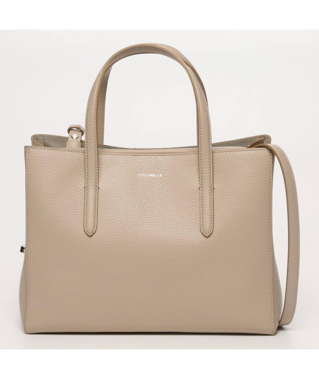 COCCINELLE Бежевая кожаная сумка тоут, фото 8
