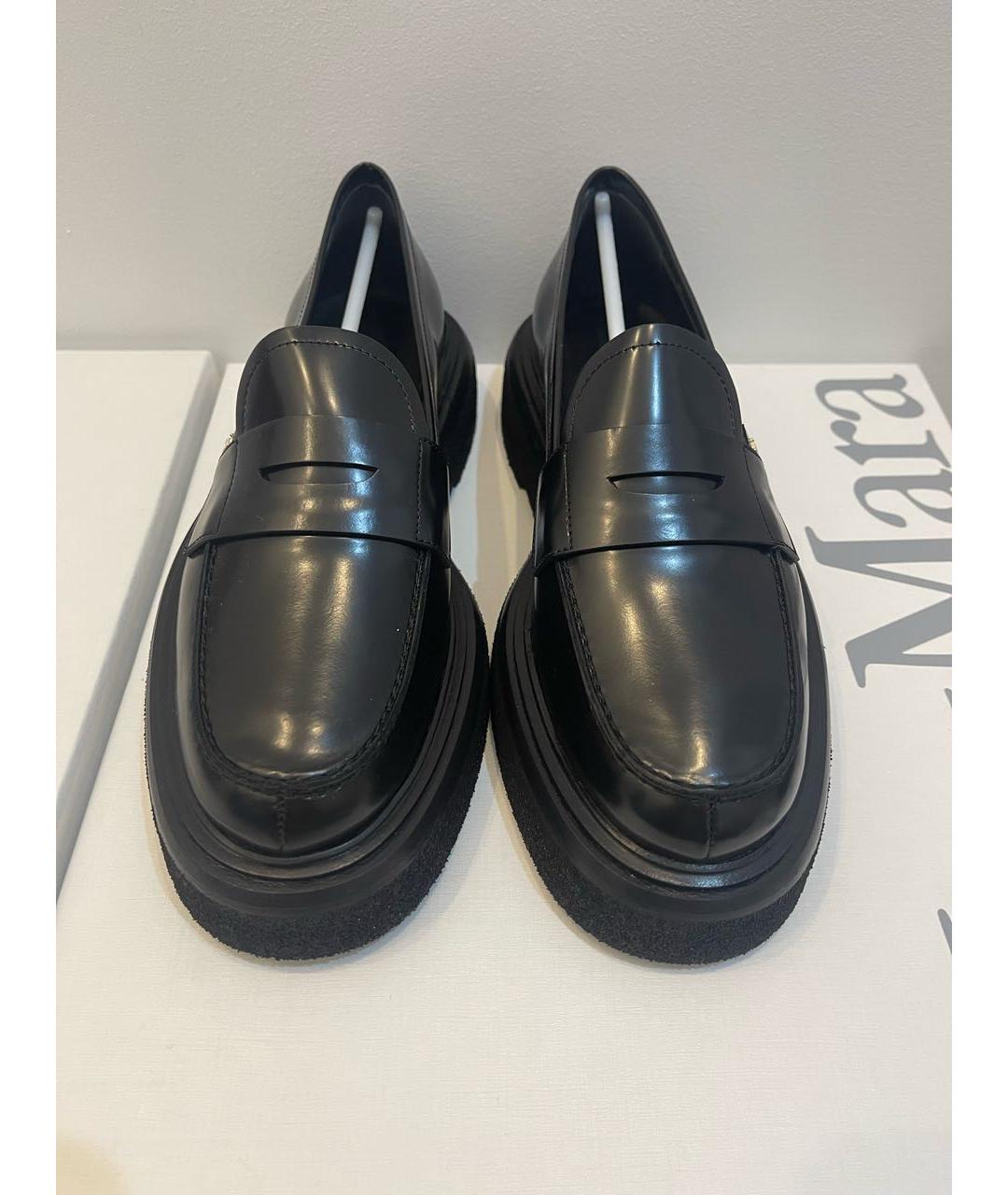 MAX MARA Черные кожаные лоферы, фото 2