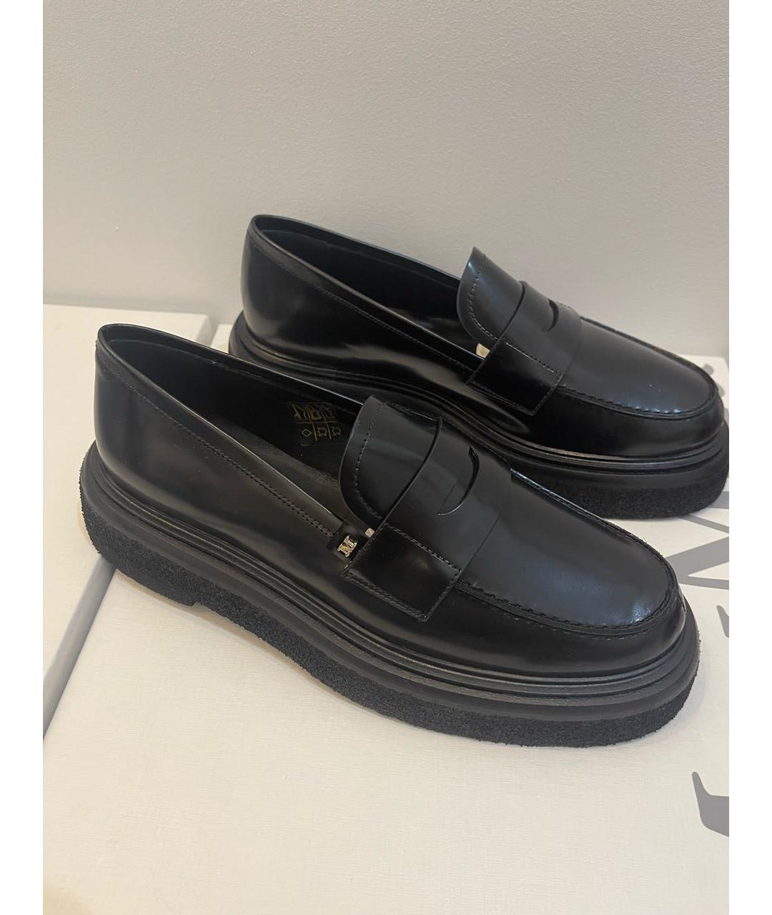 MAX MARA Черные кожаные лоферы, фото 5