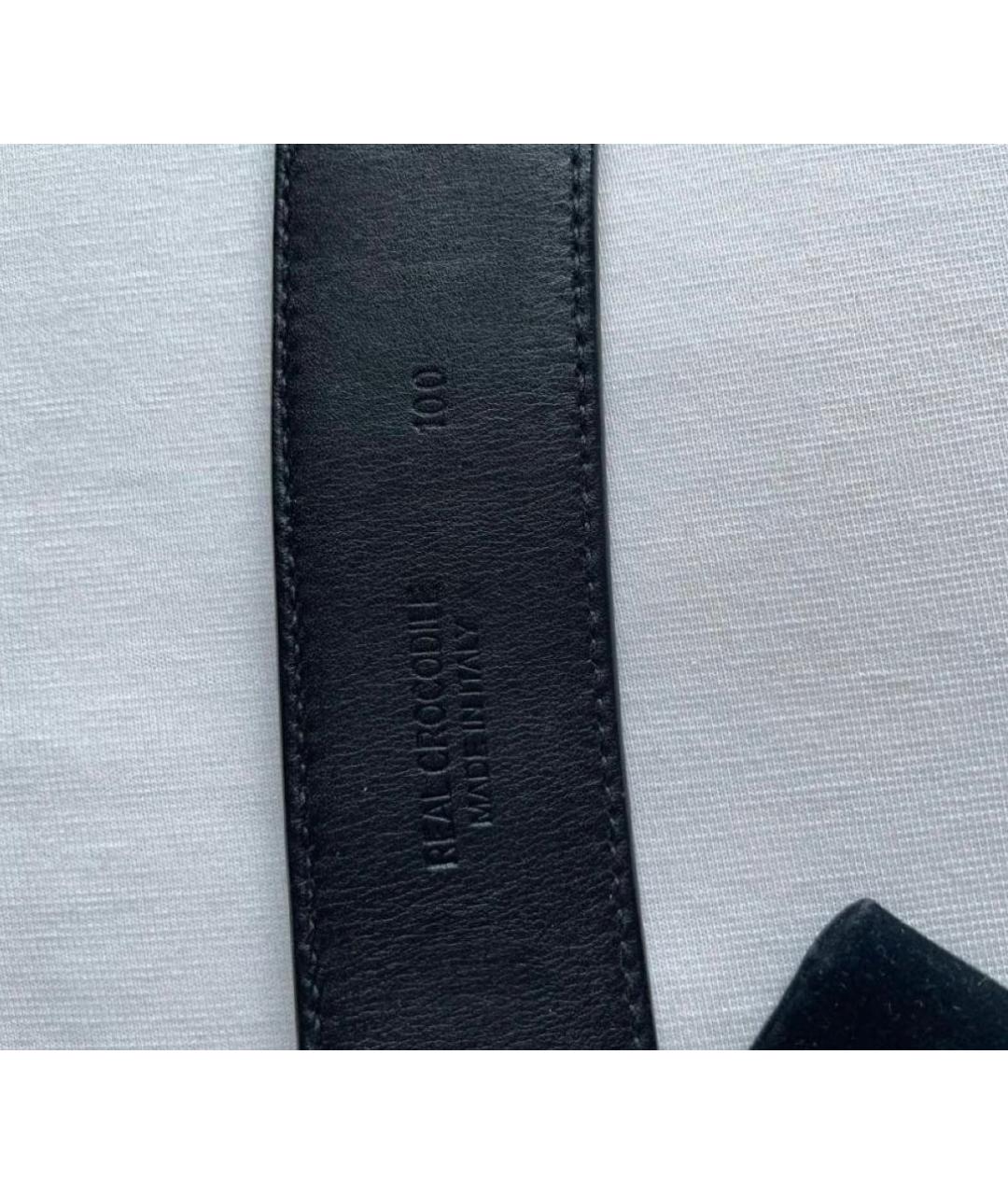 STEFANO RICCI Черный кожаный ремень, фото 6