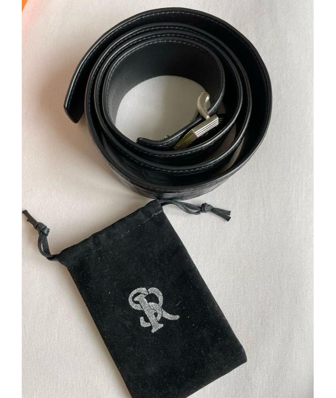 STEFANO RICCI Черный кожаный ремень, фото 3
