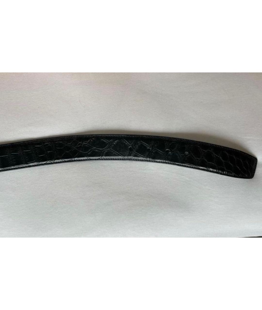 STEFANO RICCI Черный кожаный ремень, фото 5