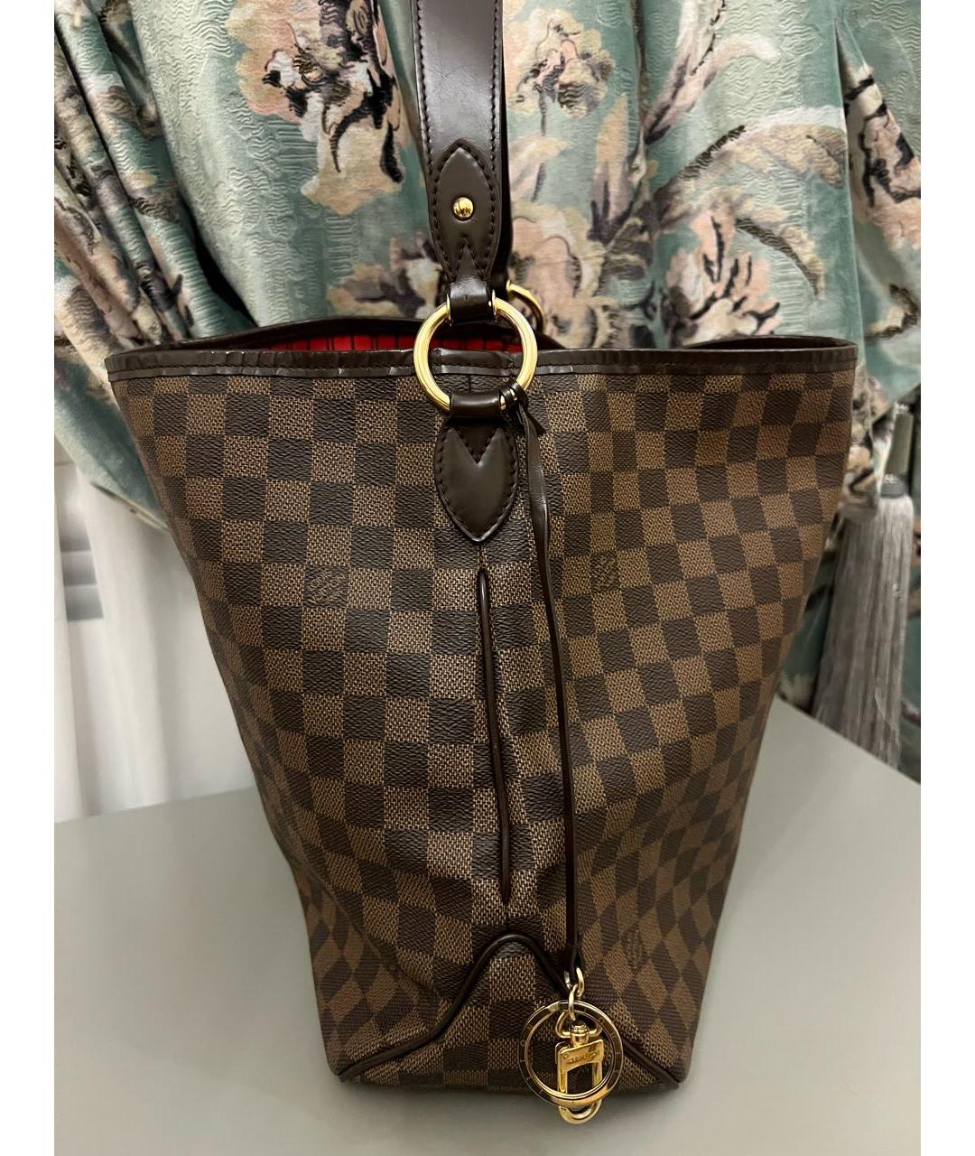 LOUIS VUITTON Коричневая кожаная сумка тоут, фото 5