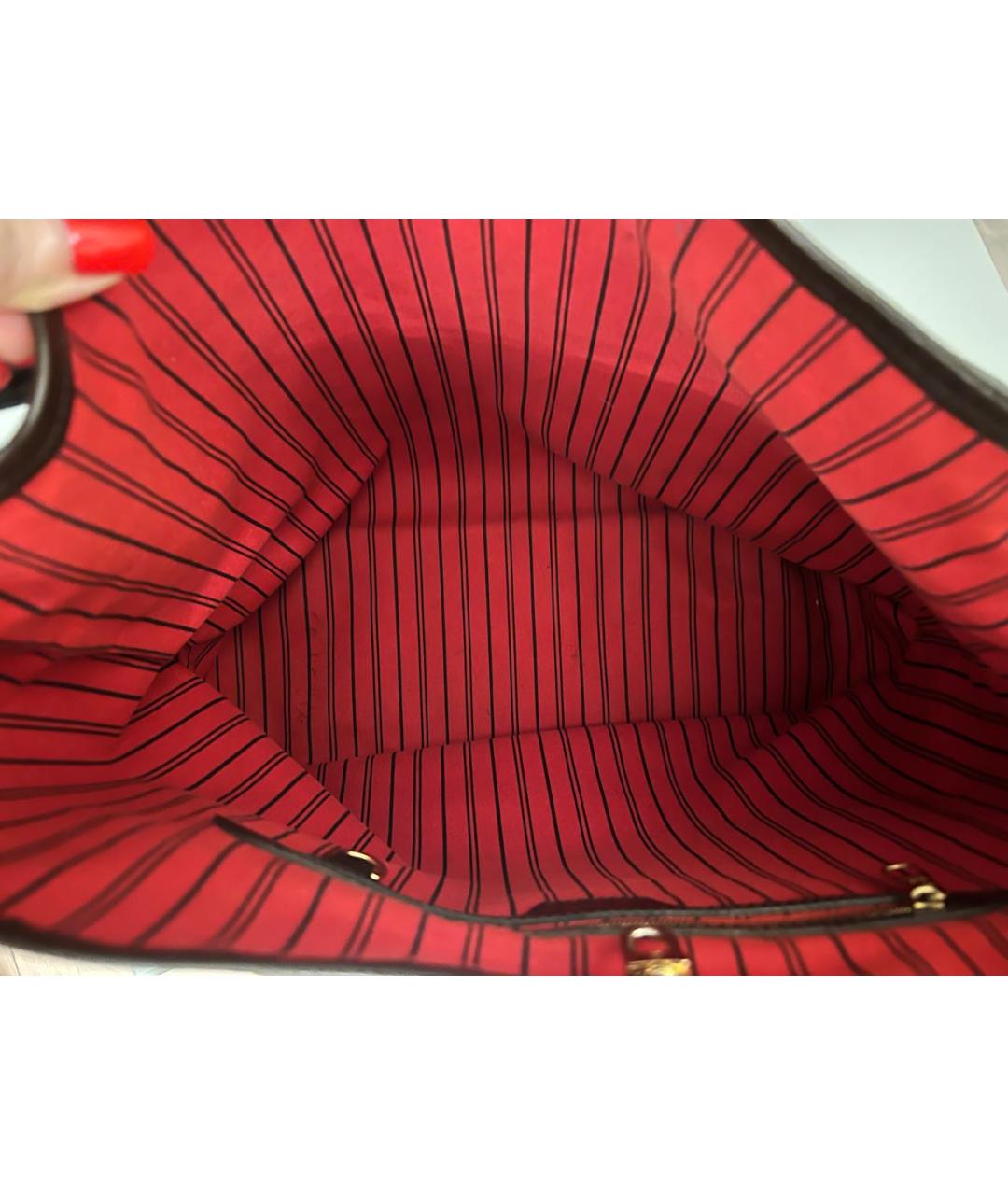 LOUIS VUITTON Коричневая кожаная сумка тоут, фото 3