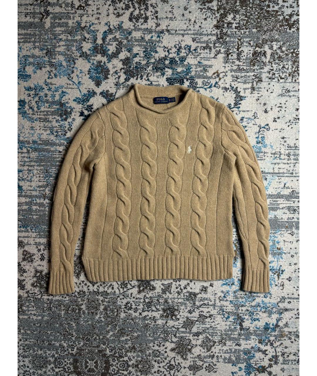 POLO RALPH LAUREN Бежевый шерстяной джемпер / свитер, фото 6