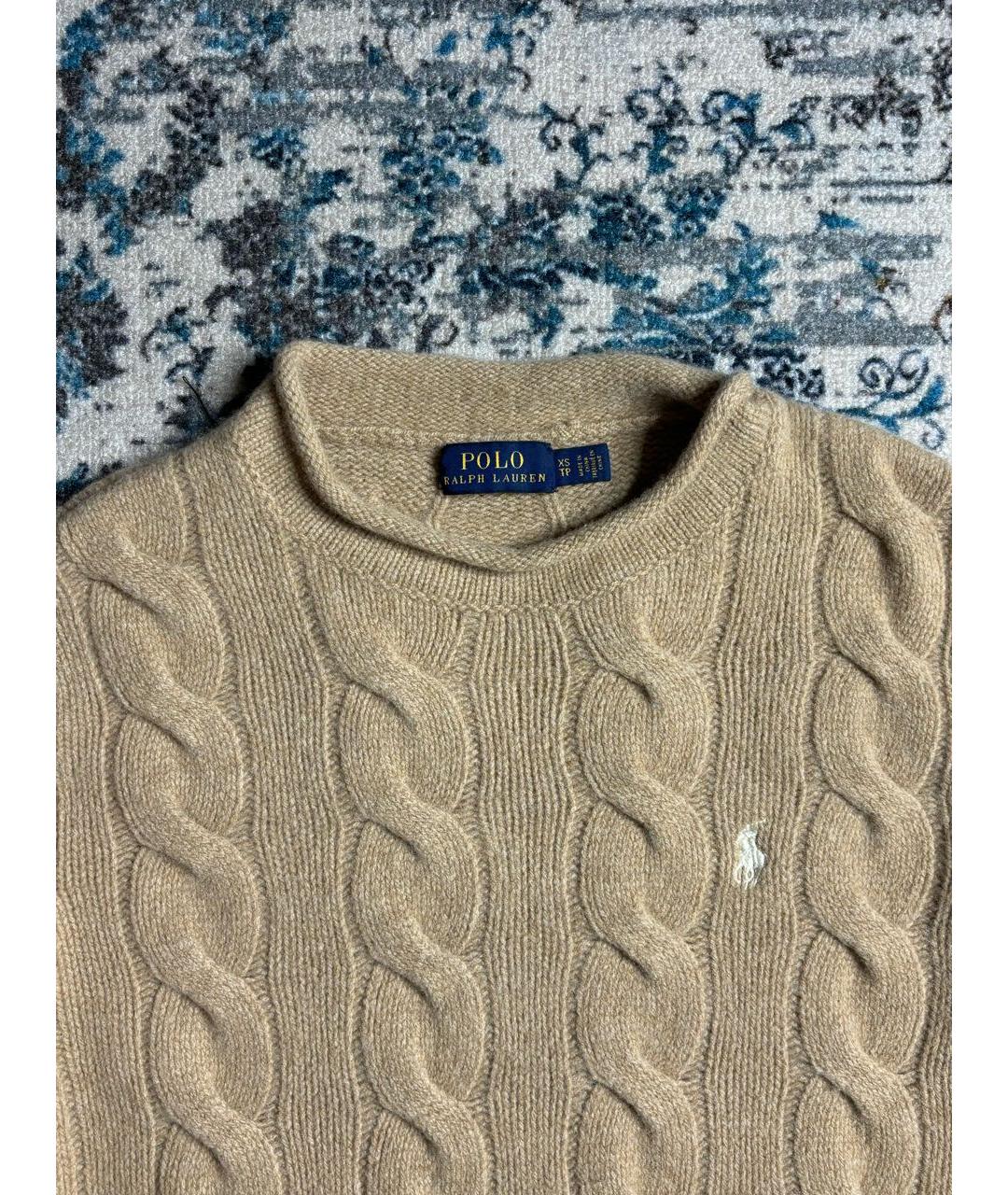 POLO RALPH LAUREN Бежевый шерстяной джемпер / свитер, фото 3